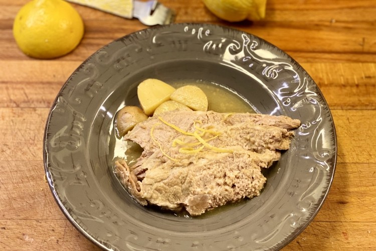 Arrosto con il suo sughino di limone e zenzero