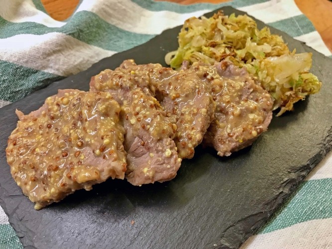 Filetto alla senape con verza