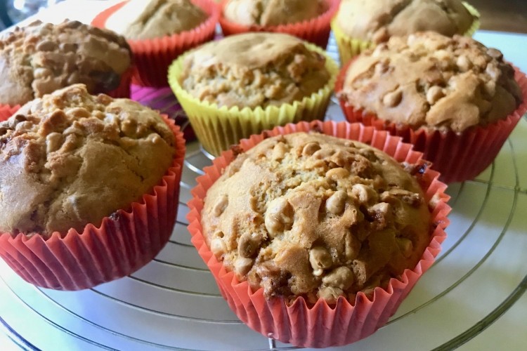 Muffins al cioccolato bianco e noci