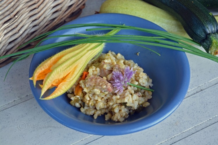 Risotto integrale con zucchine