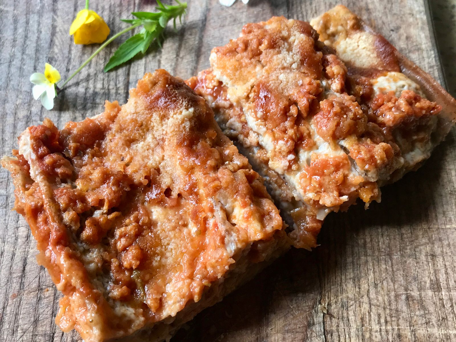 Ragù di soia per una pasta al forno senza glutine